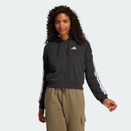 Lifestyle Essentials 3-Stripes French Terry Full-Zip Hoodie Women Black JE0052