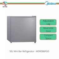 Midea MDRD86FGG 50L Mini Bar Refrigerator Reversible Door Direct Cooling LUSSO55BK Peti Ais Mini