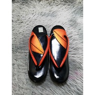 Black Orange Japanese Geta Sandals