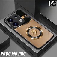 Casing hp poco M6 PRO Softcase poco M6 PRO Case Glossy Casing Shiny Glass Protector hp Phone Accesso