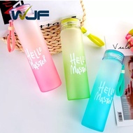 aqua flask tumbler ✥WJF 480ml Portable Gradient Color Frosted Water Tumbler Bottle Hello Master✹
