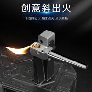 Zhongbang Lighter Unique Metal Folding Pipe Integrated Open Flame Inflatable Lighter New Pipe Smokin