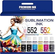 552 Sublimation Ink for Epson 552 Sublimation Ink Refill Bottle Use for EPSON EcoTank Photo ET-8550, EPSON EcoTank Photo ET-8500（BK PBK C M Y GY, 600ml）