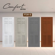 ส่งฟรี ประตู uPVC รุ่น PSW-8 Comfort บานเกล็ด ไร้ขอบ ผิวเสี้ยน  เหมาะสำหรับภายในและห้องน้ำ(Pre-Order