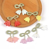 10Pcs/bag 3.5x3.6cm  Multicolor Cute Lily of the Valley Bow Flower Patches For Clothes Embroidered S
