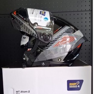 MT Atom 2 SV STRIKER GLOSS GREY Chin Lift Helmet