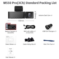 AZDOME M550 Pro 3ช่องด้านหน้ากล้องมองหลัง4K รถกล้องหน้ารถกล่องดำกับ5G WiFi GPS 2160P รถ DVR กล้องวีด