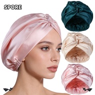 SPORE Silk Satin Hair Bonnet, Breathable Satin Fabric Mulberry Silk Wrap, Premium Adjustable Smooth 