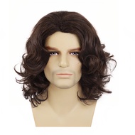 2023New Men's Wig Medium Length Wig Suitable for Outdoor High-Temperature Silk Men's Wig