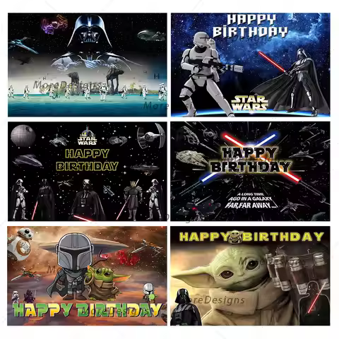 HEROCROSS Star Wars Photo Backdrop Kids Birthday Party Banner Decoration Baby Shower Vinyl Polyester