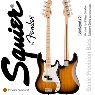 Squier® Sonic Precision Bass กีตาร์เบส เบส 20 เฟรต ทรง Mustang ไม้ป๊อปลาร์ คอเมเปิ้ล ปิ๊กอัพ Ceramic