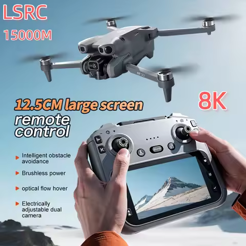 Obstacle Avoidance Drone 8K Dual Camera – 5.6" Screen Foldable Brushless Optical Flow Quadcopter