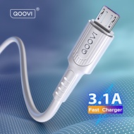 QOOVI 3.1A USB Cable Fast Charging Micro/Type-C/Lightning QC 3.0 Data Cord Quick Charge 3.0 USB C Charger for iPhone 14 Samsung Huawei OPPO VIVO Xiaomi Android Cellphones