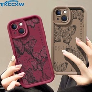 Compatible for OPPO Reno 11F 5 5F 10 11 Pro A12 A12e A7 AX7 A5S AX5S AX5 A3S Case Simple Creative Vintage Art Dreamy Black White Butterfly Couples Cool Eyes Soft Cover