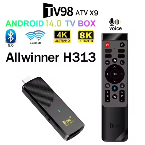 TV98 ATV X9 TV Stick Android14 Smart Allwinner H313 Quad core HD 8K 4K Media Player 4G 5G Dual Wifi 