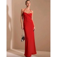 Maxi dress halterneck (red)