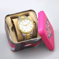 Terbaru Jam Tangan Pria Fossil Anti Air F6562 Rantai Stainless steel Tanggal aktif Free Box Kaleng D