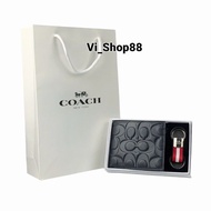 COACH Dompet Pria With KeyChain Dompet Pria Kulit Asli Free Paperbag