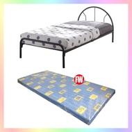 Single Metal Bed Frame + Mattress (Assembly Included)