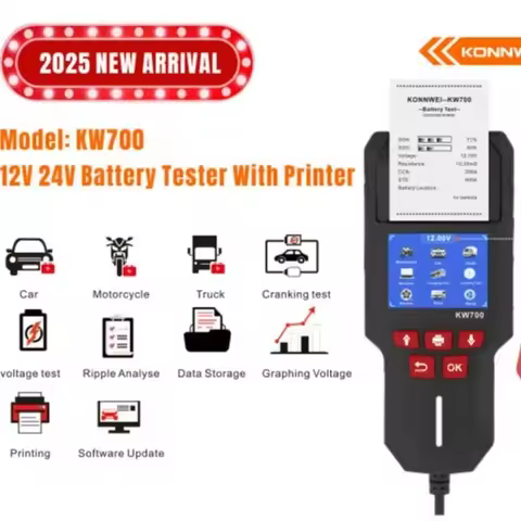Durable KONNWEI KW700 12V-24V Car Battery Detector Car Internal Resistance Meter with Direct Printin