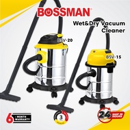 BOSSMAN BSV-20 & BSV-15 Stainless Steel Tank 3IN1 Wet Dry & Blow Vacuum Cleaner 1700W & 1500W