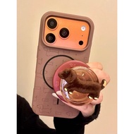 Simple ins Line Leather Texture Dachshund Magnetic Applicable for ihone17promax16pro Phone Case 15p