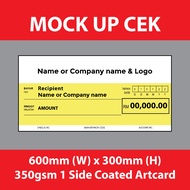 Mock Up Cheque / Cek Hantaran / Artcard – Mockup Cheque (Ready Stock)