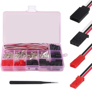 JST Servo Connector Kit 40 Sets Servo Plug Male Female Connector Crimp Pin Cable Kit Compatible JST 