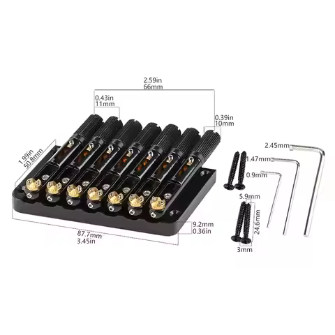 7 String Saddle Headless Guitar Bridge Durable Brass Metal Fixed Part Accessory for Headless Electri