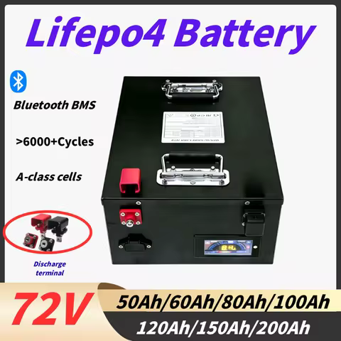 72V 100AH 200AH 50Ah 60AH 80AH 120AH 150Ah LifePo4 Lithium Battery for 5000W 8000W 10KW Golf Cart To