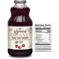 Lakewood Organic PURE Tart Cherry 946ml (32oz) / Lakewood Jus Tart Cherry Organik 946ml (32oz)