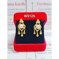 Wing Sing 916 Gold Earrings / Subang Indian Design  Emas 916 (WS126)