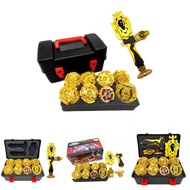 Beyblade Golden 8pcs Set Gyro Burst With Launcher Portable Storage Gift Kids Box