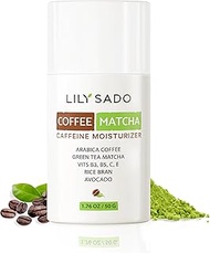 LILY SADO Tea +C Coffee & Matcha Face Moisturizer - Natural Vegan Caffeine Facial Cream w Green Tea 
