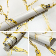 Wallpaper Dinding Ruang Tamu Motif Marmer Putih Elegan