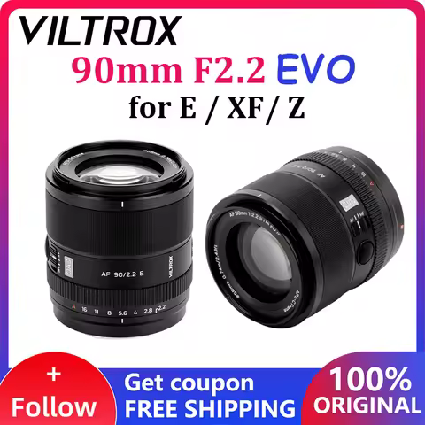 Viltrox AF 90mm F2.2 EVO APS-C Telephoto Portrait Prime Auto Focus Lens for Sony E ZV-E10 Fujifilm X