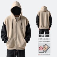 Oversized zipper hoodie (S-6XL) Plain jacket combination BEIGE BLACK Men's oversized zipper hoodie j