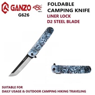 [Ready Stock] Ganzo G626-GS G626-RD G626-BS Liner Lock ABS Handle Foldable Camping Knife for Outdoor