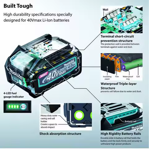 ⚡️⚡️Makita 40V MAX XGT Lithium Ion Battery 4.0AH 5.0AH Original Battery BL4020 BL4025 BL4040 BL4050 