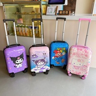 [Ready Stock] Children's 18-inch suitcase 19-inch Sanrio cartoon pattern Kuromi trolley case carry-o