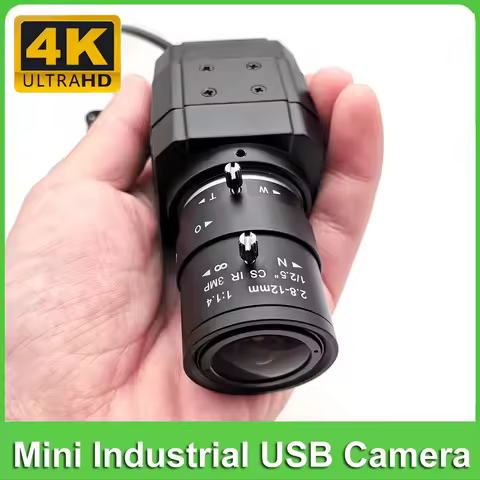 Full HD 4K 8MP 30fps USB Mini Metal Box Webcam UVC OTG PC 2K 4MP 5-50mm Varifocal Lens Usb Video Cam