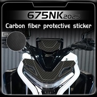 For CFMOTO 675NK 675 NK NK675 675nk 2025 3D Carbon fiber protective sticker fuel tank sticker body p
