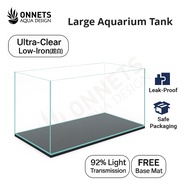 2ft 3ft 4ft Ultra Crystal Clear Aquarium Tank | 92% Light Transmission | Akuarium Kaca Jernih | 超白鱼缸