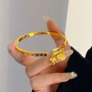 Chinese Style National Trendy Auspicious Words Palace Auspicious Words Bracelet New Style Sand Gold 