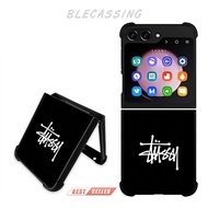 Hardcase Cover Casing Samsung Galaxy Z FLIP FOLD 6 5 4 3 5G Custom Stussy Black BC506