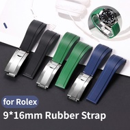 Waterproof Rubber Watch Band  for Rolex Oysterflex GMT Daytona Submariner Diver 20mm Straight End Br