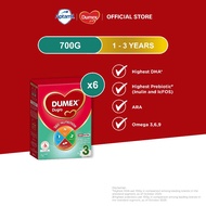 [Bundle of 6] Dumex Dugro Stage 3 Children Growing Up Milk Powder Formula 700g (1-3 Years)