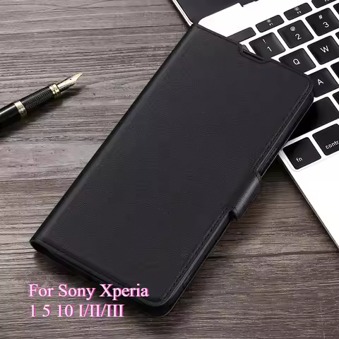 Flip Cover for Sony XPERIA 10 5 1 II III XA3 XA2 XA1 L4 L3 L2 L1 Z5 Z6 Wallet Case XZ Premium XZ1 XZ