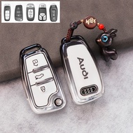 Gradient Transparent Car Key Case For Audi A4 B7 B8 B9 A6 A7 C7 C6 A3 8P Q7 A5 F5 Q5 FY Q8 Q2L e-tro