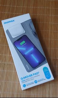 Momax  二合一無線充電滑鼠墊 Q.Mouse Pad 3 20W 深灰色 (logitech hp lenovo asus apple)